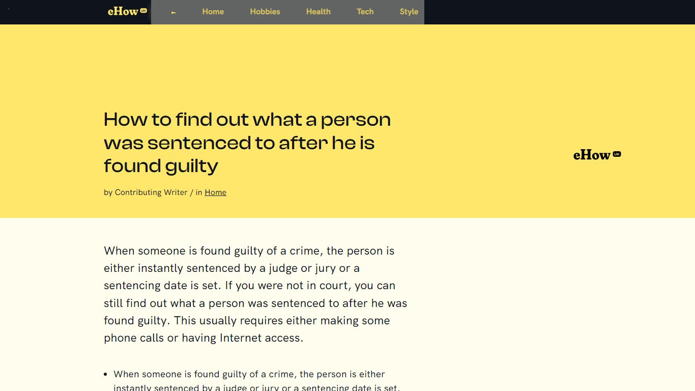 How to find out what a person was sentenced to after he is ... - eHow UK